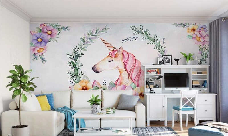 tranh vẽ tường phòng khách đẹp thơ mộng