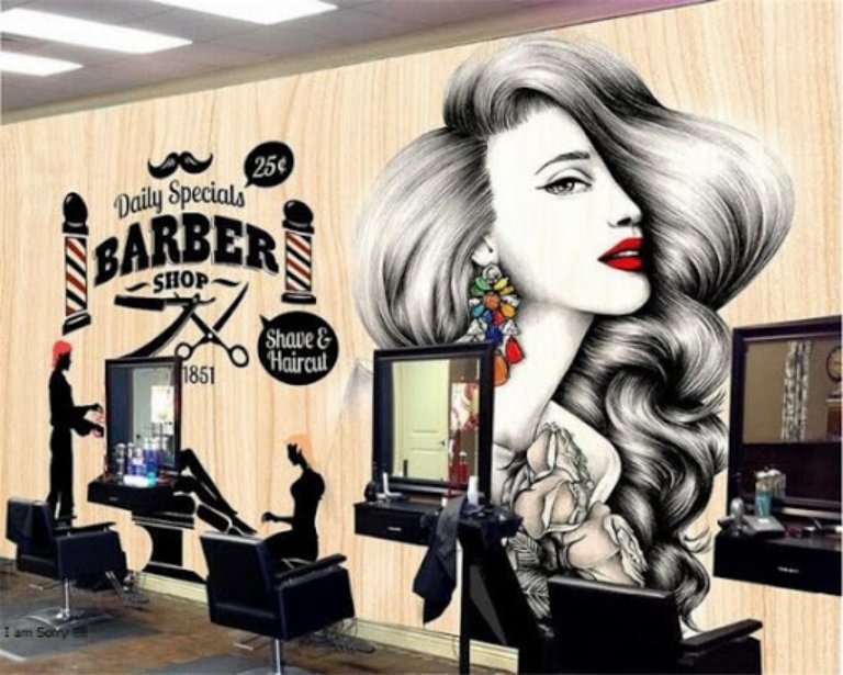 Vẽ Tranh Tường Barber Shop, Salon Tóc Giá Rẻ | +50 Mẫu Đẹp Nhất