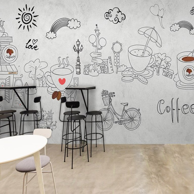 tranh tường cafe